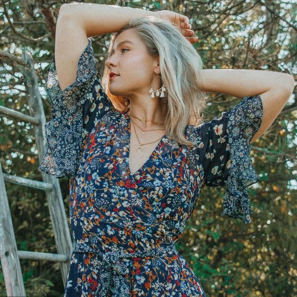 Love Stitch Priscilla Floral Wrap Dress - Picture 2 of 8